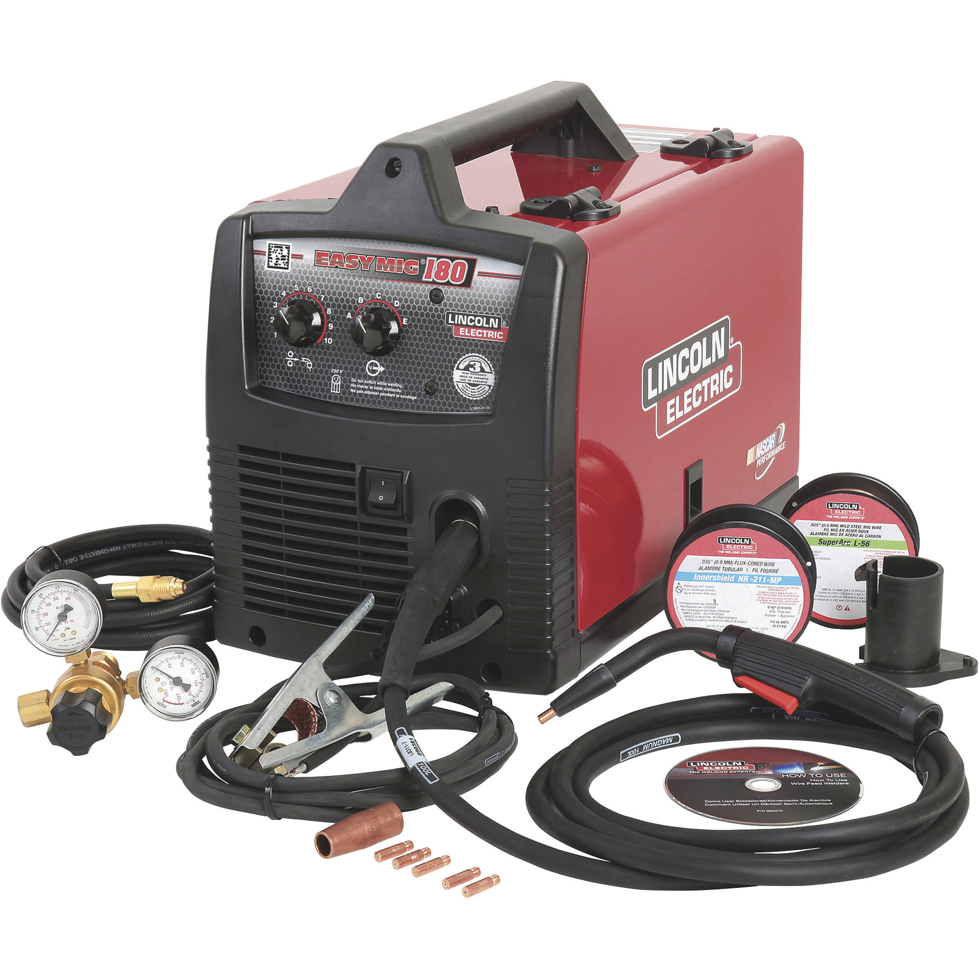 Lincoln Electric Certified Pre-Owned Easy MIG Flux-Core/MIG Welder Transformer, 208/230V, 30-180 Amp Output, Model # U2689-2